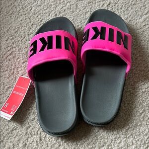 Pink NIKE Slides